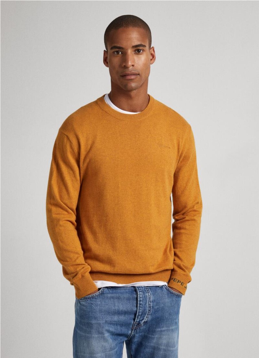 Hombre PEPE JEANS Punto | Jersey Andre Crew Neck Pjl Ocre - Julia Martino Moda