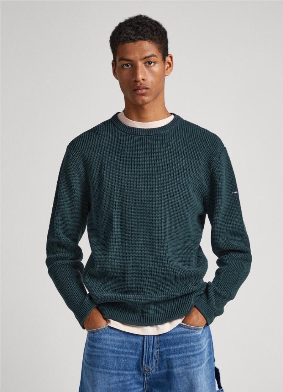 Hombre PEPE JEANS Punto | Jersey Dean Crew Neck Pjl Verde - Julia Martino Moda