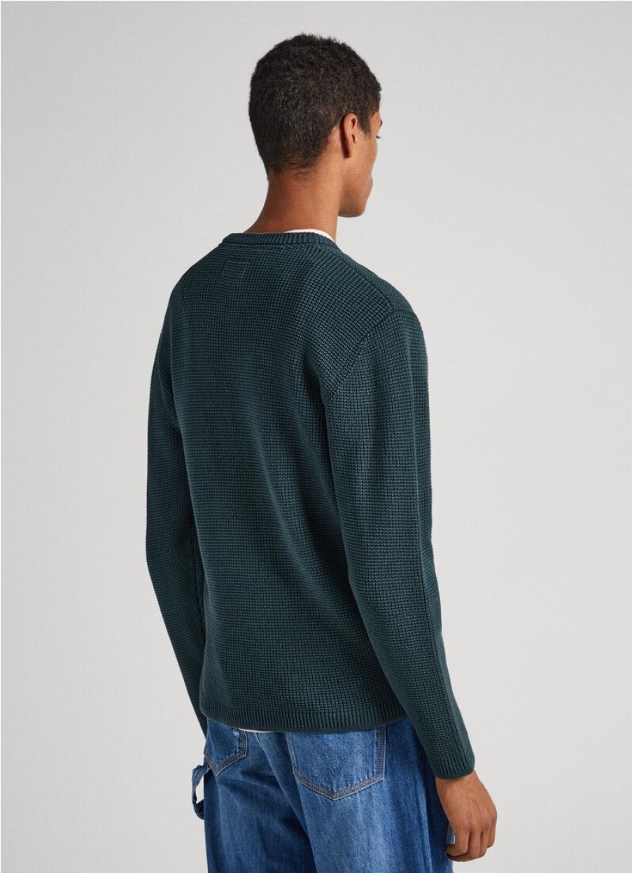 Hombre PEPE JEANS Punto | Jersey Dean Crew Neck Pjl Verde - Julia Martino Moda